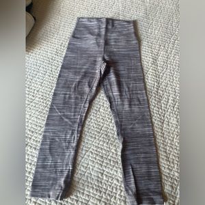 Heathered gray lululemon crops